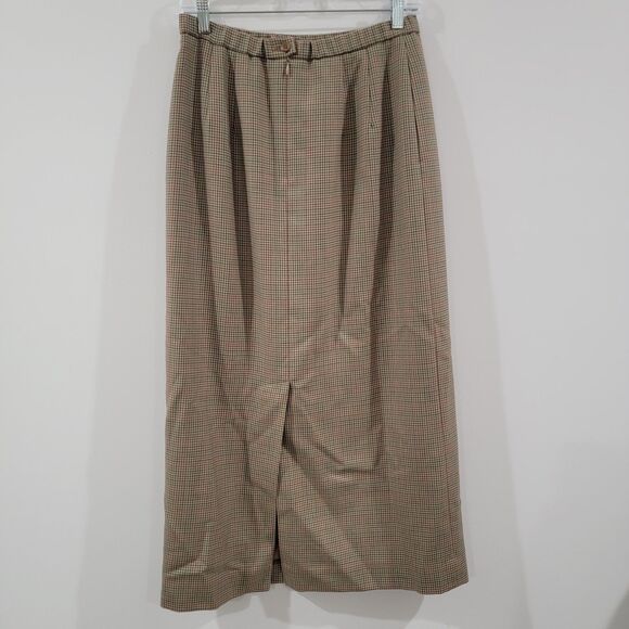 Vintage Pendleton Womens Maxi Skirt Size 10 Houndstooth Wool Academia Old Money - Picture 2 of 7